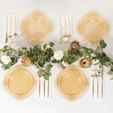 Create a Luxurious Table Setting with Transparent Gold Disposable Tableware